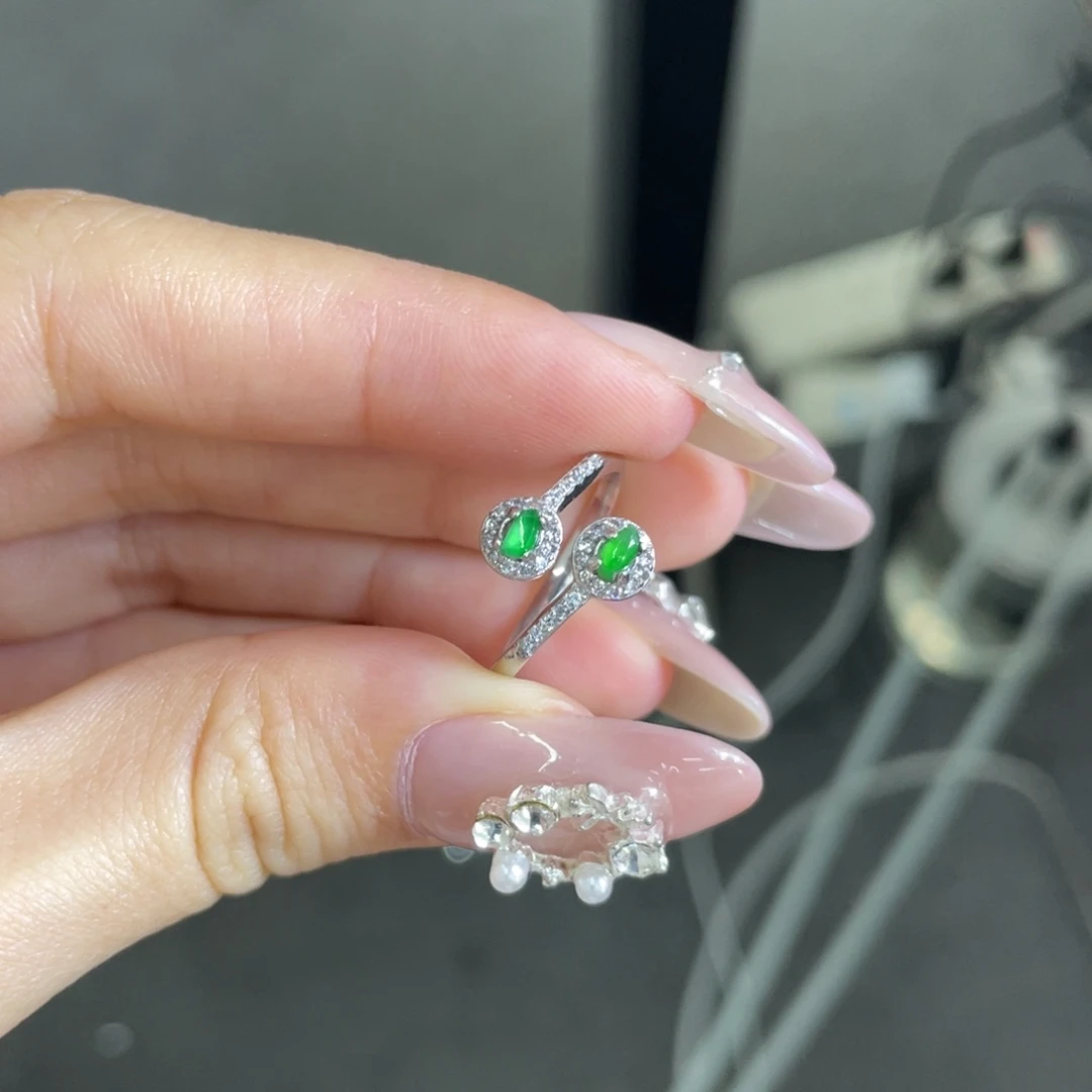 翡翠银S925镶嵌吊坠(不含链)