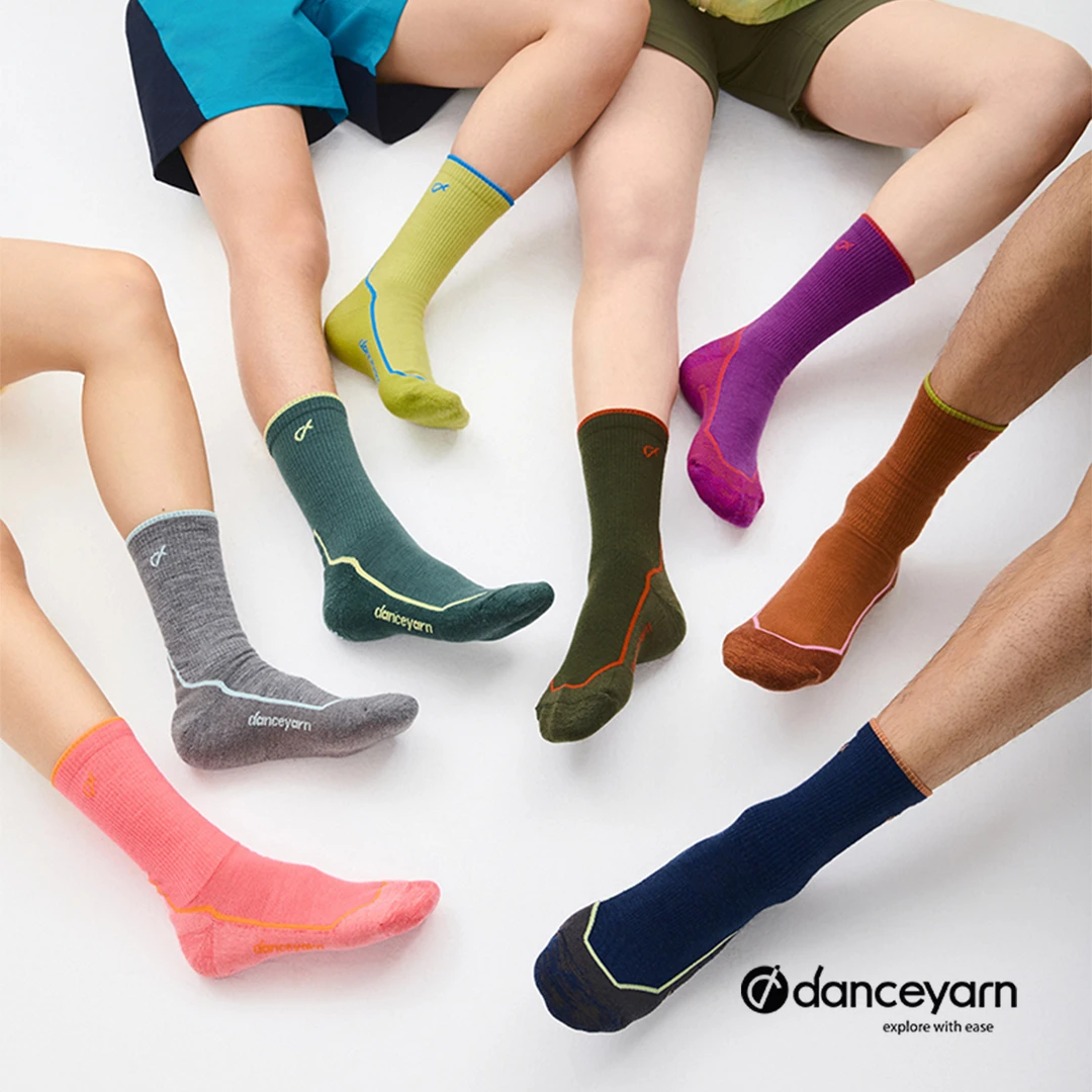 danceyarnH3061中量中筒美丽诺羊毛重装徒步袜超强缓震包裹防异味