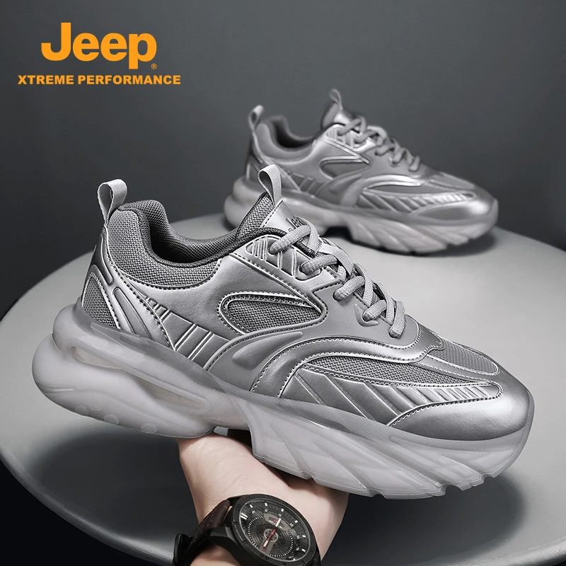 Jeep吉普男鞋户外运动徒步鞋厚底防滑耐磨男式户外休闲鞋老爹鞋