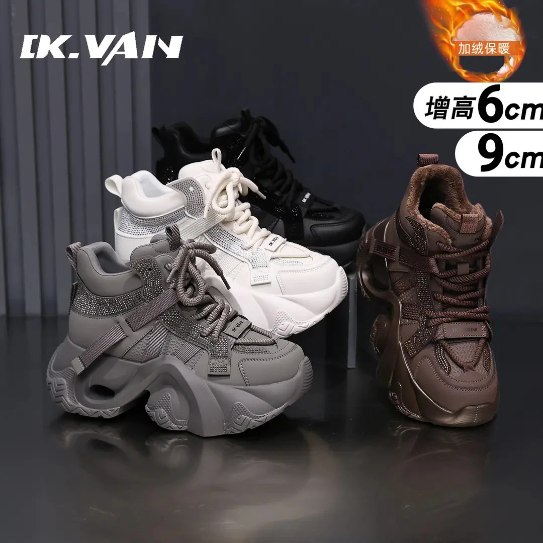 增高6cm新款百搭运动休闲透气网红老爹鞋松糕新款厚底女鞋2025