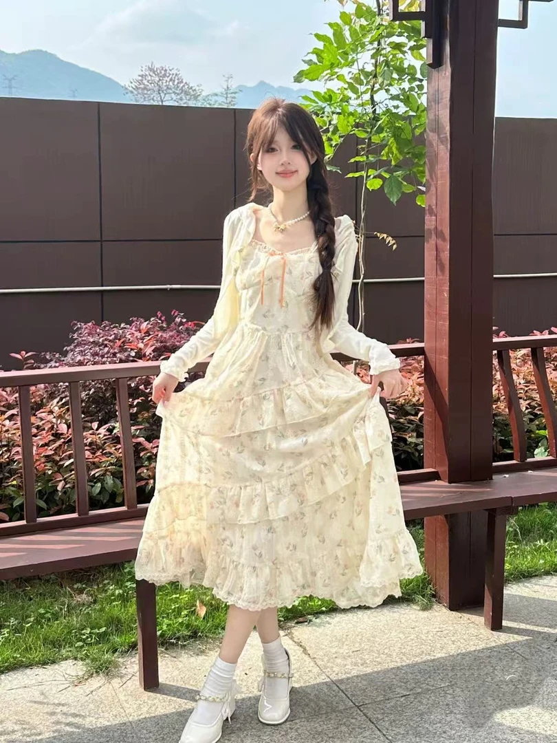 夏季时尚法式雪纺连衣裙