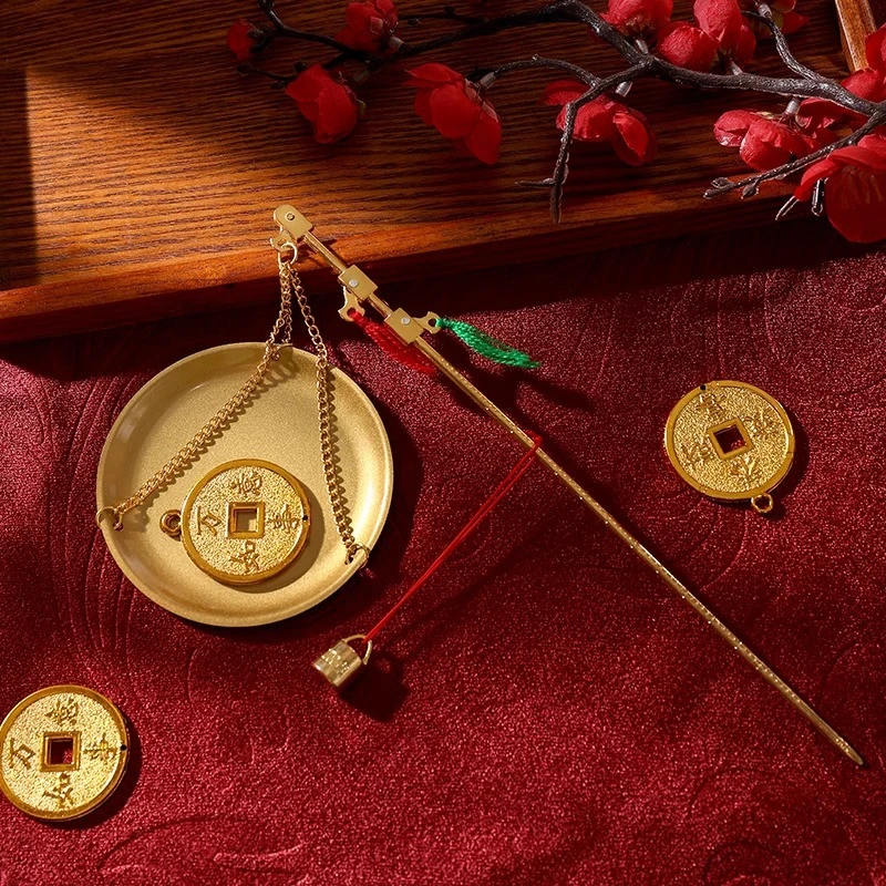 乔迁新居称心如意礼品喜称老式秤杆带秤砣搬新家入宅称小铜秤摆件