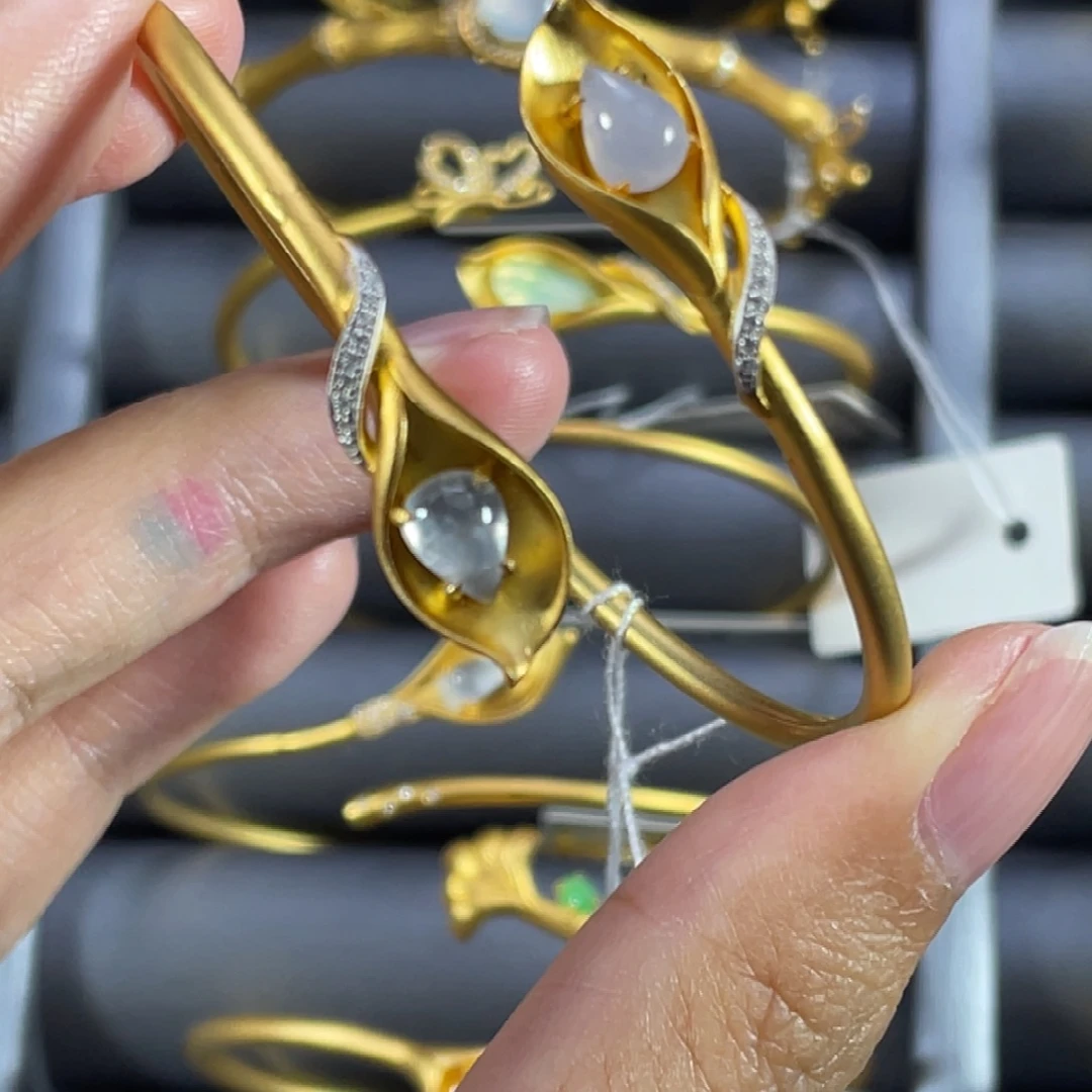 翡翠银S925镶嵌手镯