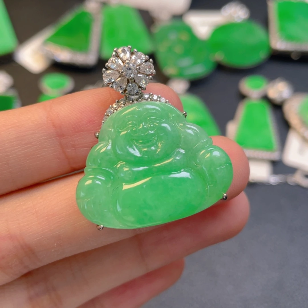 翡翠银S925镶嵌颈饰