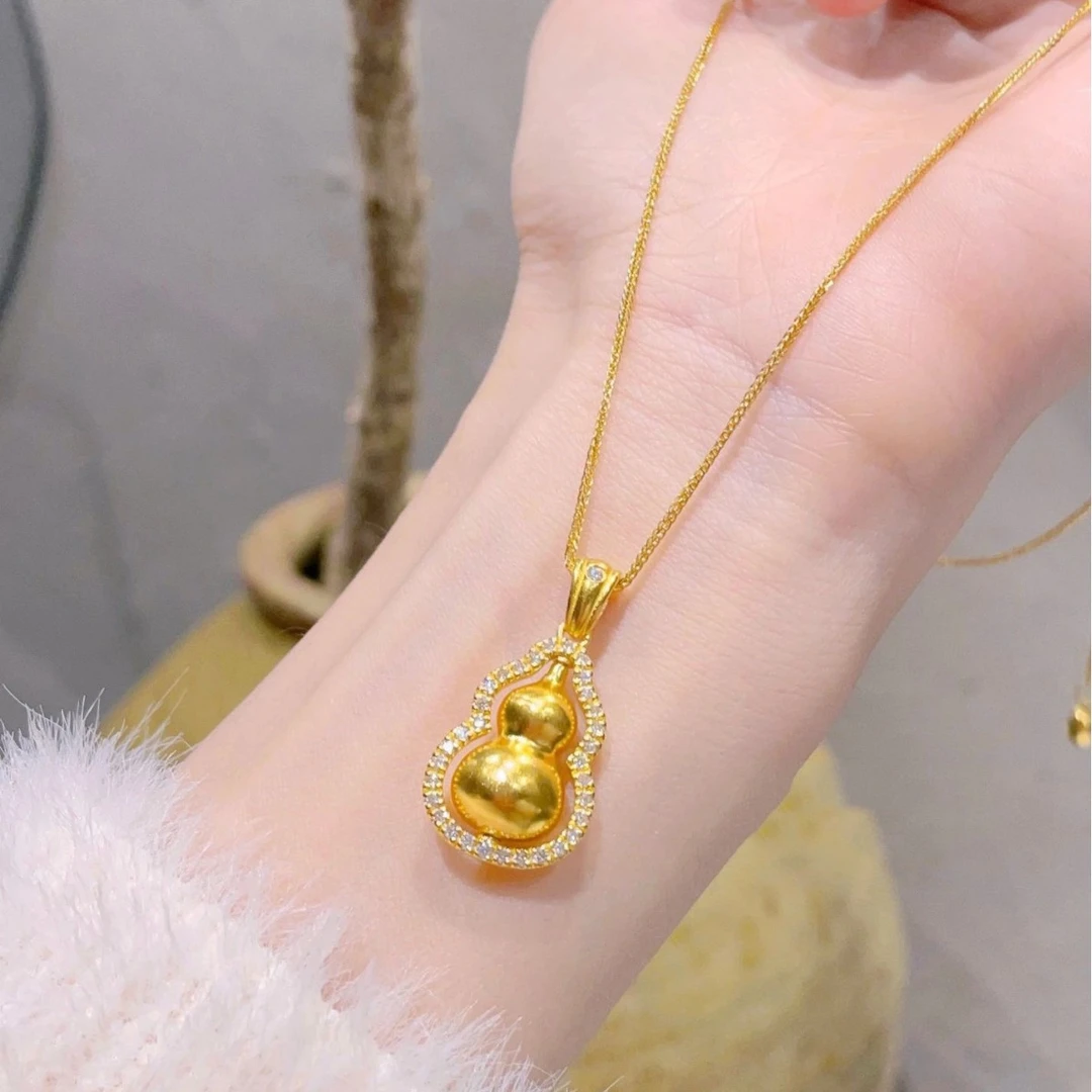 合金项链 新款国风时来运转葫芦项链女款轻奢时尚百搭气质双面ins