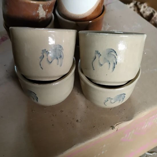 陶瓷磁州窑老厂茶杯四支