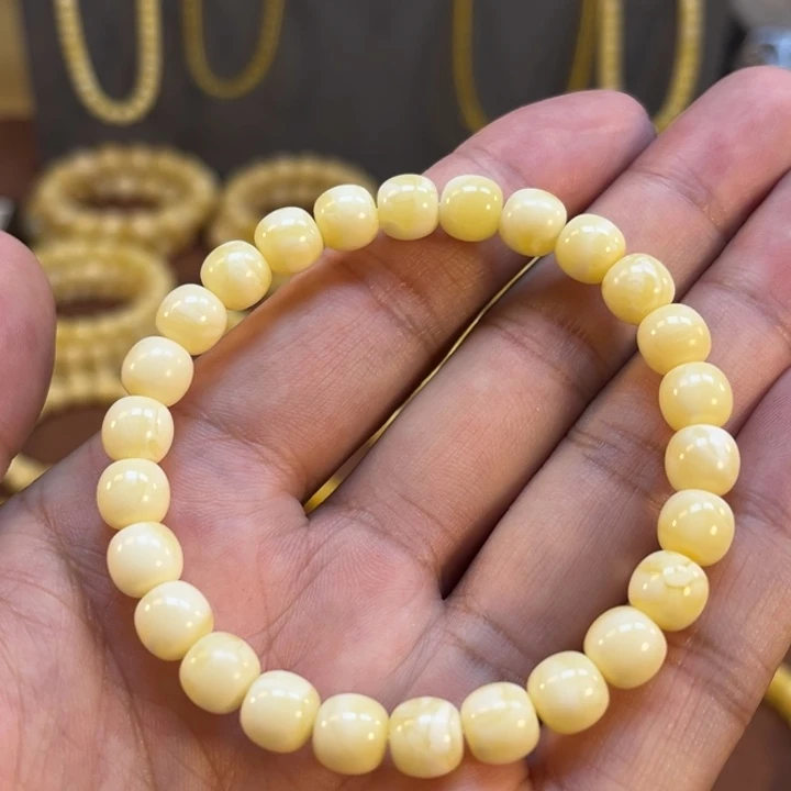 未镶嵌蜜蜡手串纯天然俄料白蜡金纹高桩虎皮