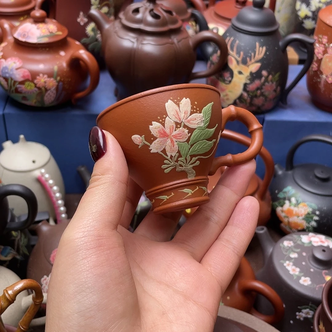 红泥茶杯紫砂主人杯80cc