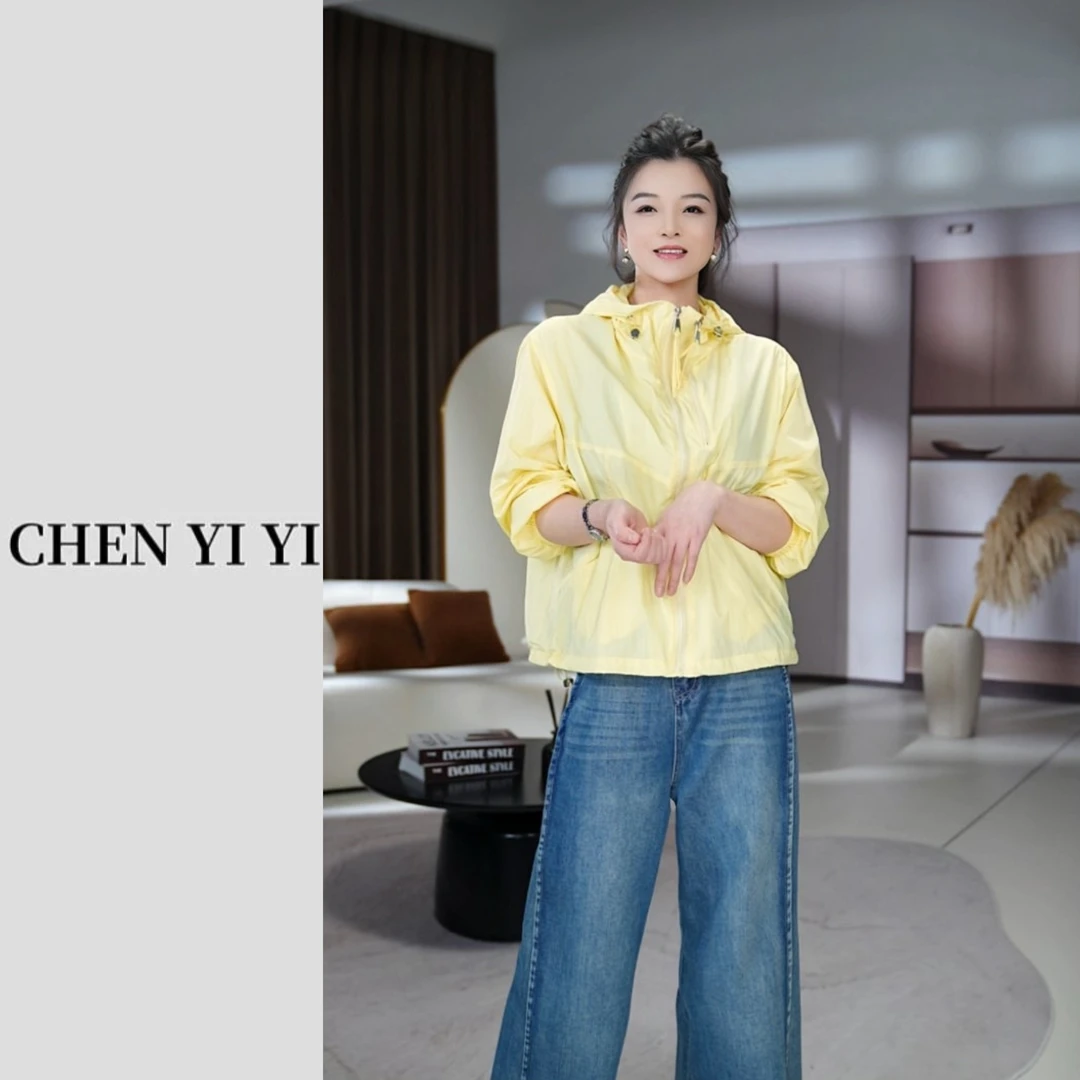 连帽双拉链防晒冲锋衣外套女2025夏新款韩版宽松上衣