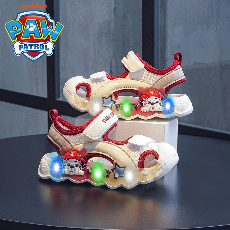 汪汪队卡通图腾包头男运动凉鞋夏季凉鞋大童男孩运动宝宝鞋子童鞋