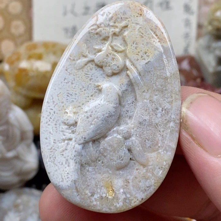 颈饰未镶嵌硅化珊瑚（珊瑚玉）