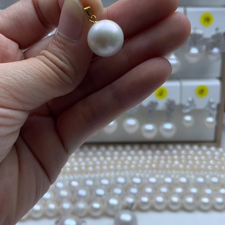 【闪购商品】淡水珍珠吊坠银S925镶嵌若*