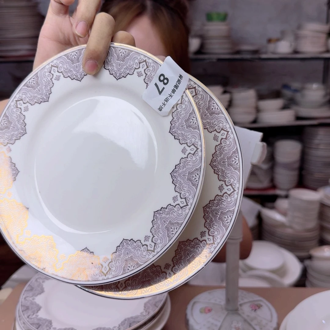 瓷7.5英寸平盘19cm一2个平盘瑕疵品不忒不还