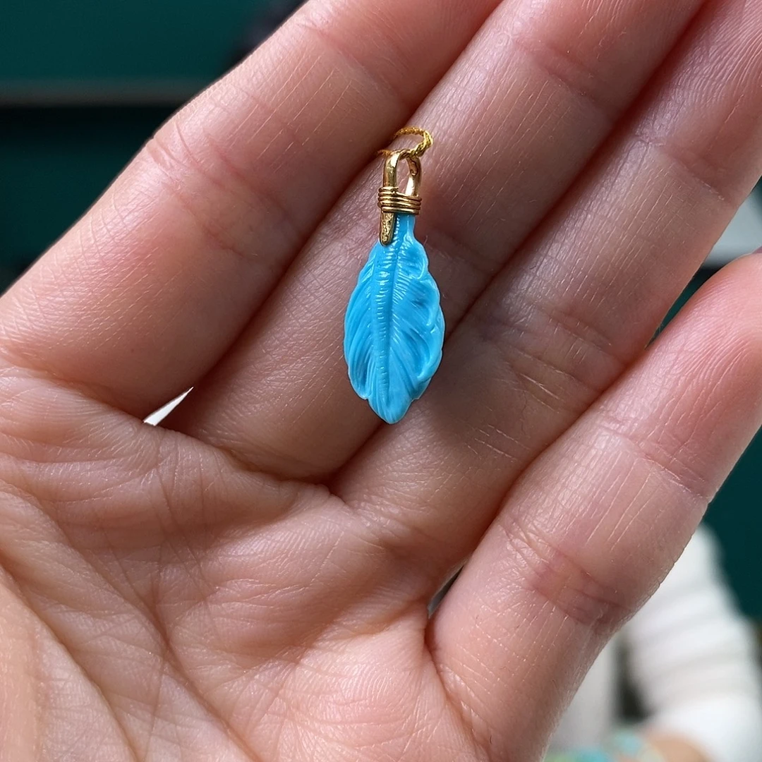 绿松石18K金镶嵌珠宝奇石