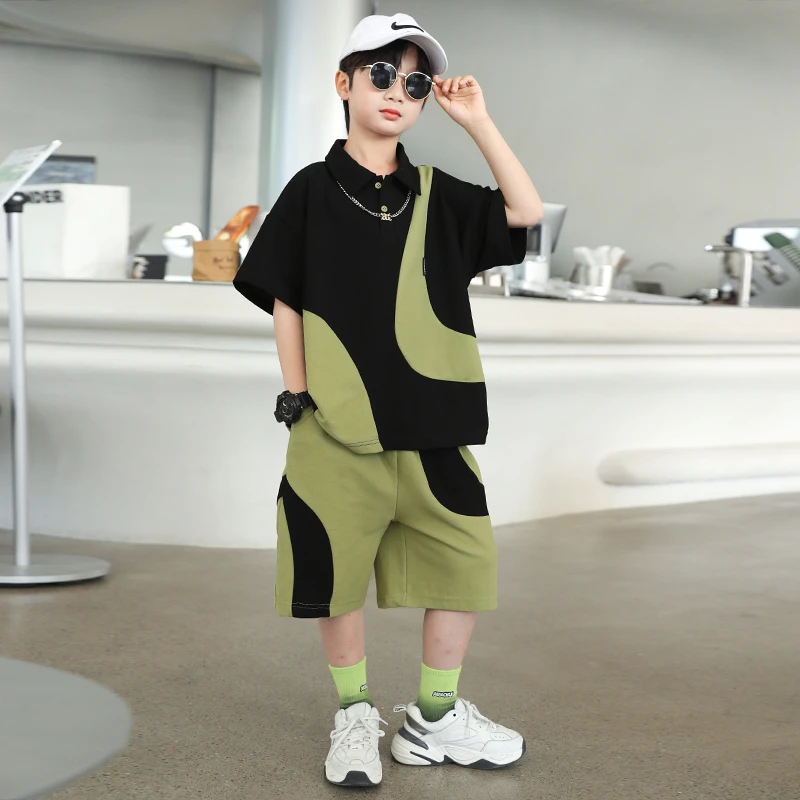 男童夏季套装2025新款中大儿童夏款时髦短袖洋气男孩运动酷帅夏装