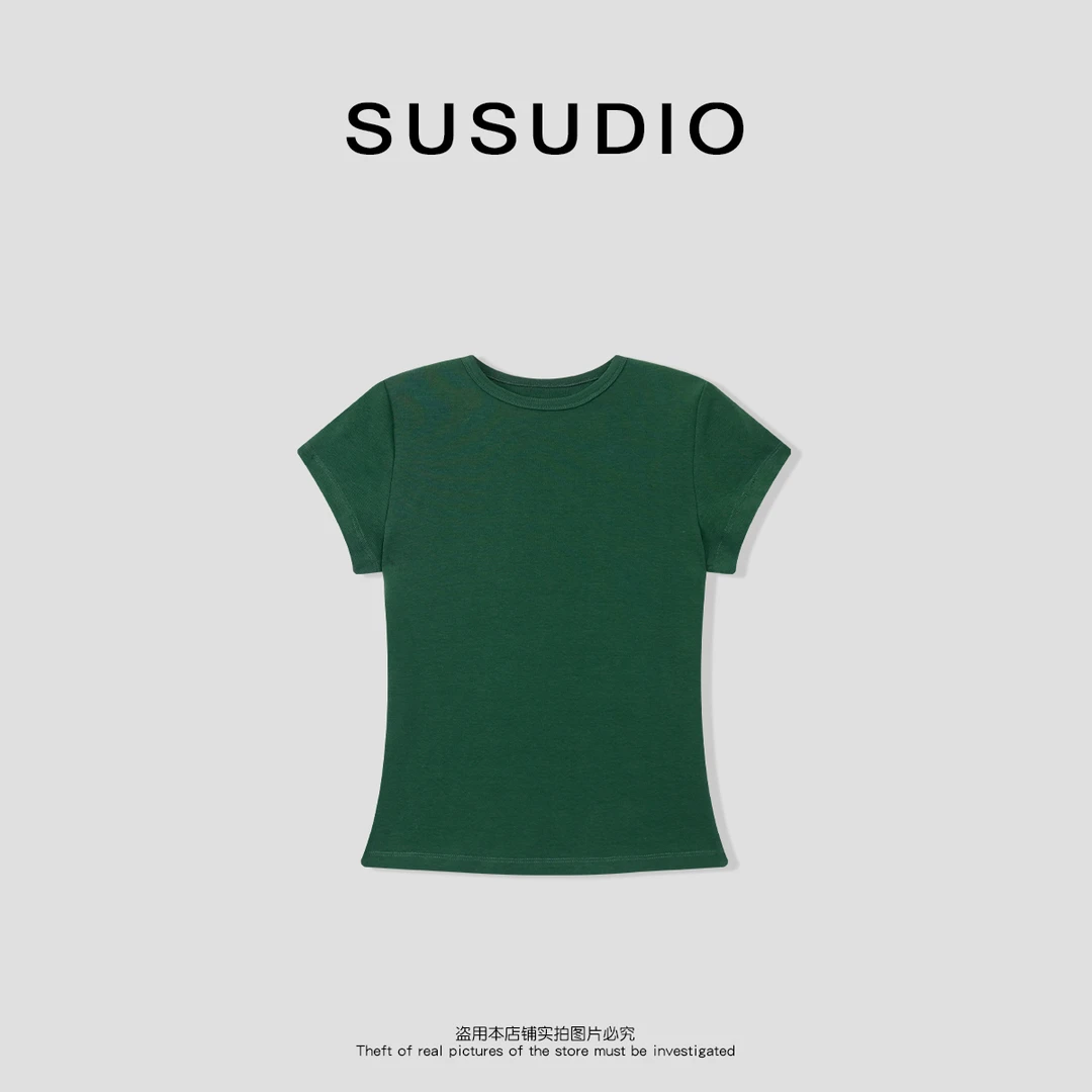 SUSUDIO③  口碑必备 新款百搭纯色短袖T恤10023