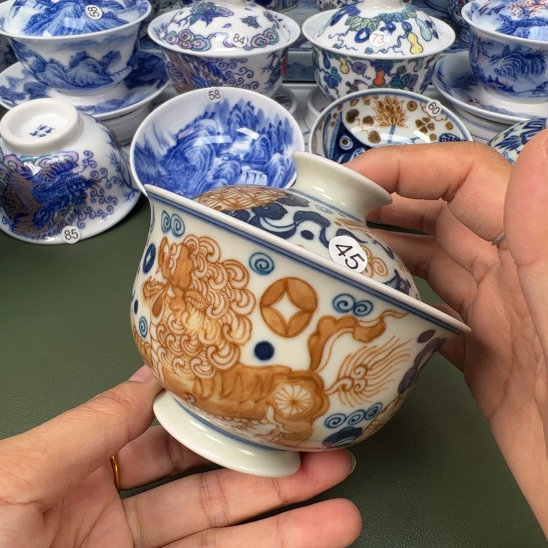 陶瓷景德镇纯手工纯手绘茶具木木45