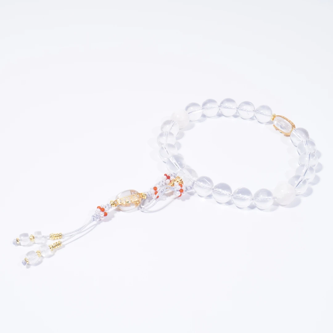 白水晶手串白幽灵水晶十八子49.1gYC018