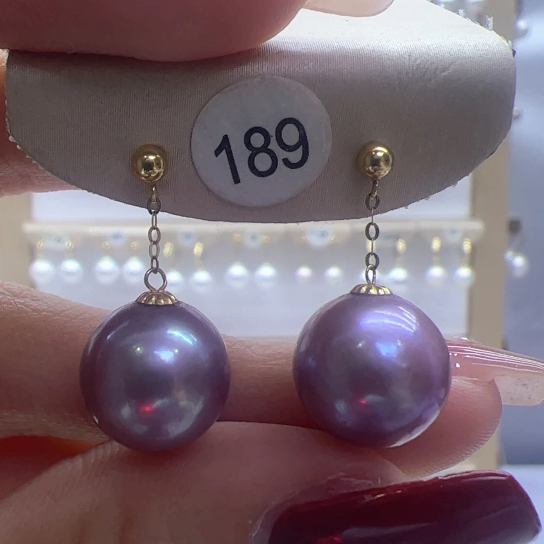 淡水珍珠耳饰18K金镶嵌