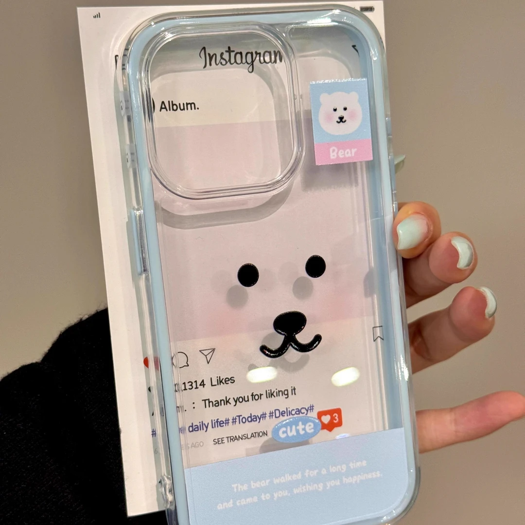 可爱轻松熊适用苹果14promax手机壳iPhone16二合一15撞色13日韩风