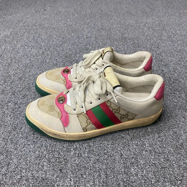 95新 GUCCI/古驰 98新/古驰/37.5码/粉尾脏脏鞋/BF01081