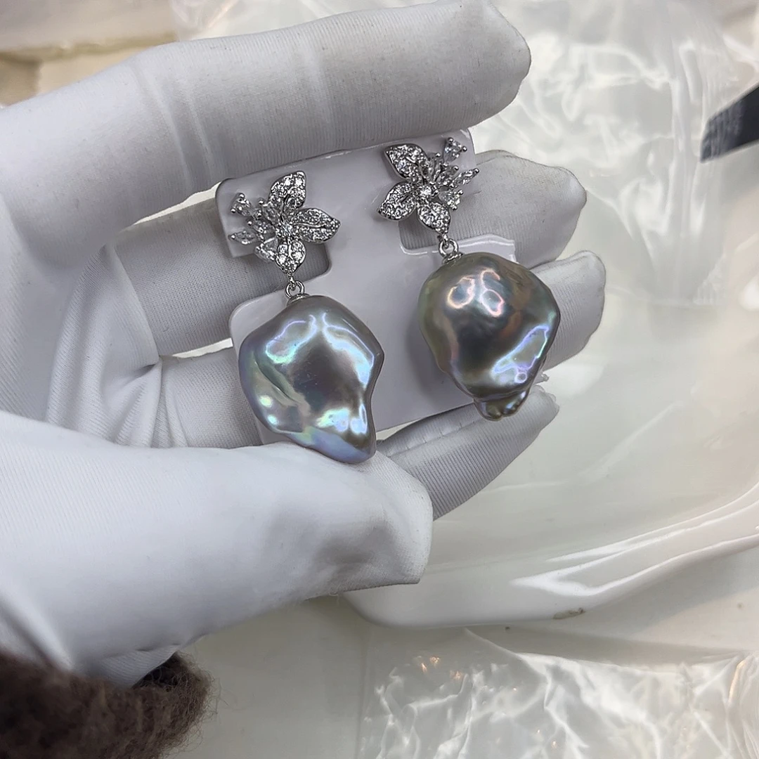 耳饰合金淡水珍珠