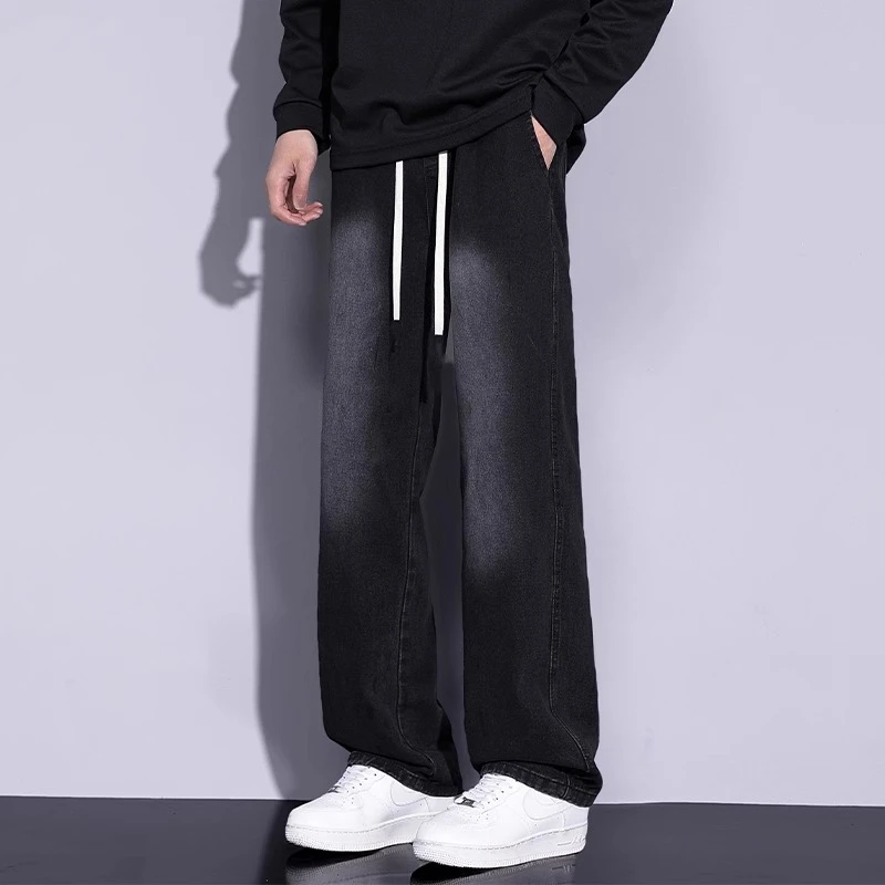 黑色牛仔裤男夏季薄款2025新款裤子男士长裤青少年美式百搭直筒裤
