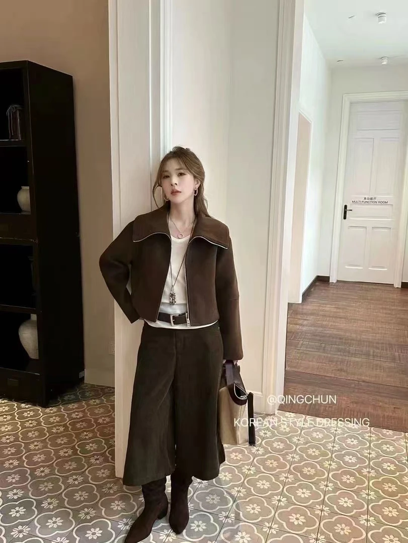 【瑶瑶专属】8580【衣长52】海军领毛呢外套女2025年韩版百搭显瘦夹克