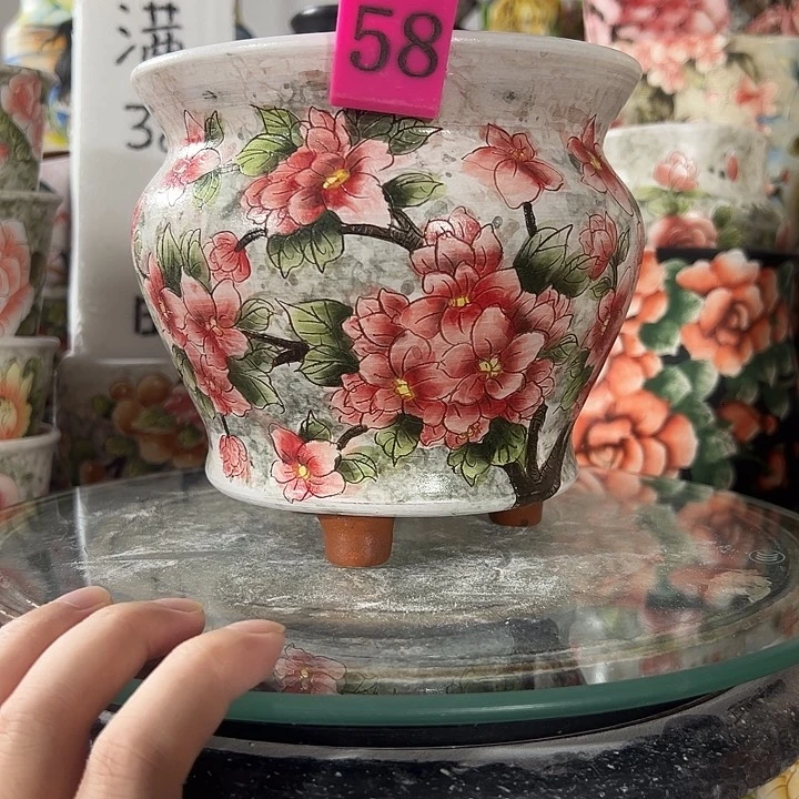 景德镇手绘花盆满38包邮偏远地区除外