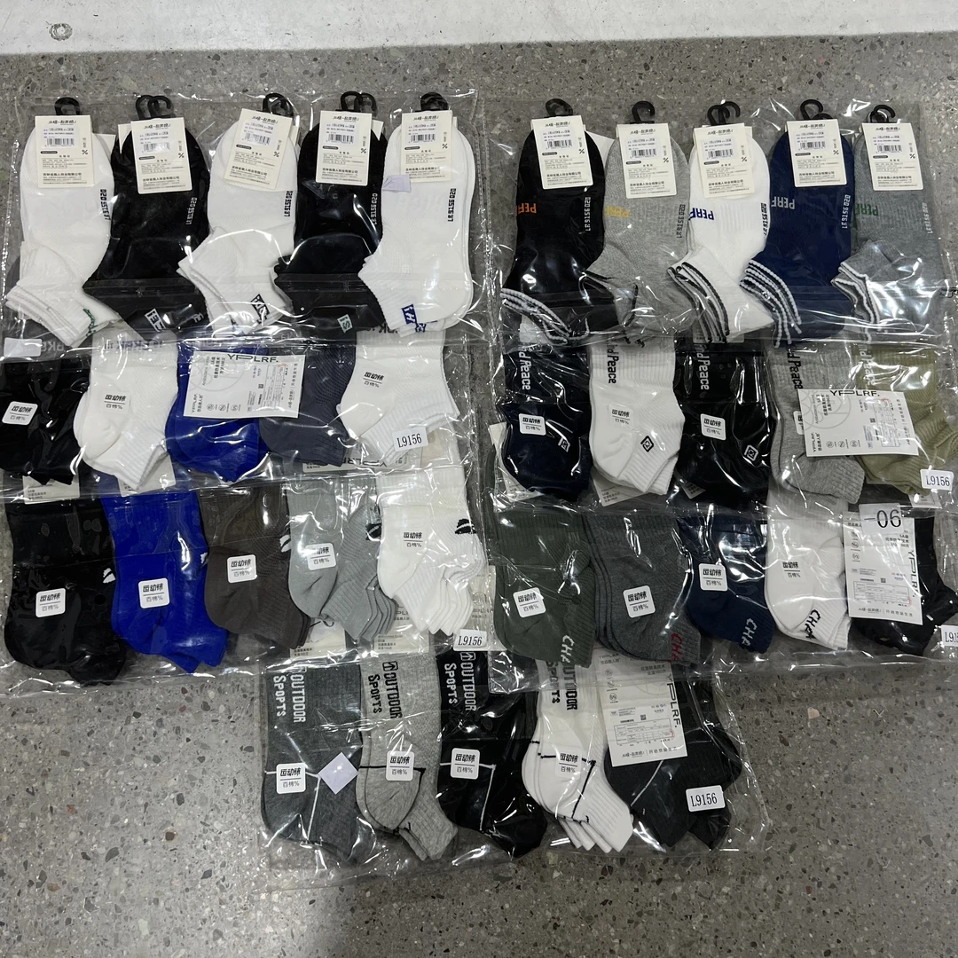 【新】L9156百棉运动男网袜船袜合集