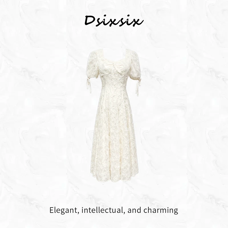 Yeah Me-【雾色心动】夏季新款法式轻奢设计感蕾丝重工刺绣连衣裙女