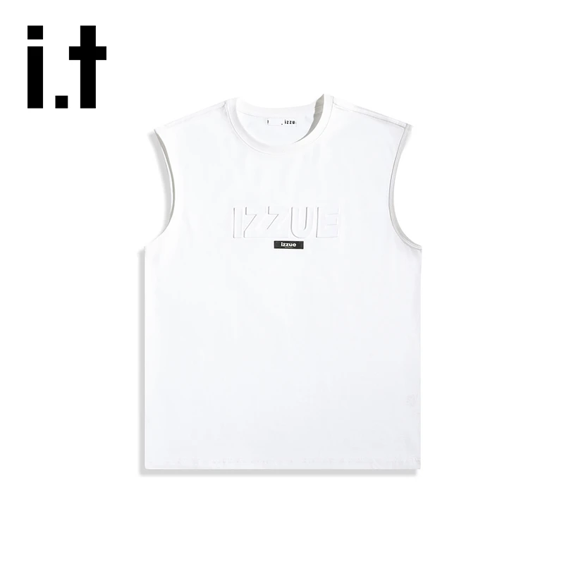 i.t izzue美式潮流纯棉坎肩背心男士夏季宽松透气百搭潮牌无袖T恤