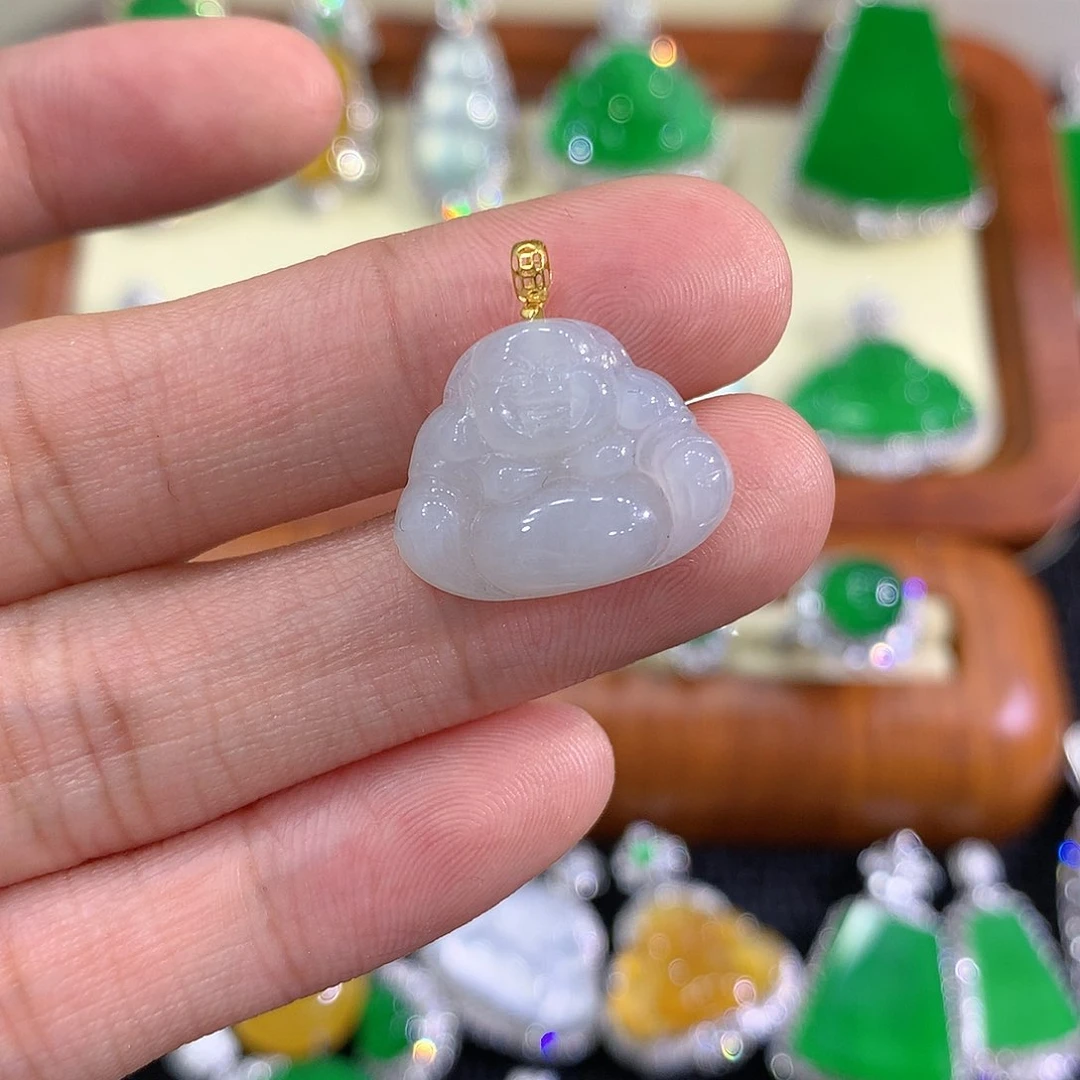 【闪购商品】翡翠18K金镶嵌吊坠(不含链)佛公