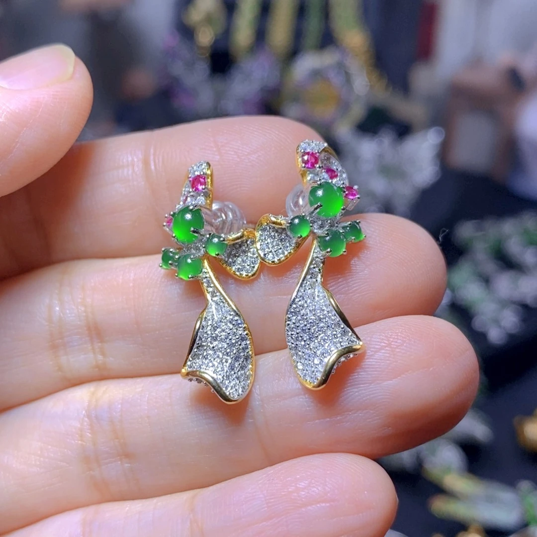 翡翠银S925镶嵌颈饰天然翡翠