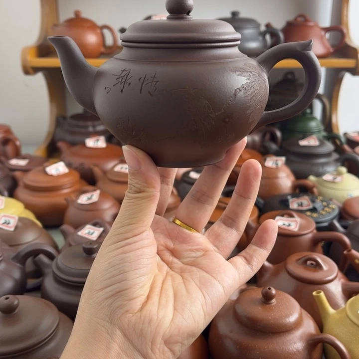 茶壶紫砂200cc紫泥半手微瑕
