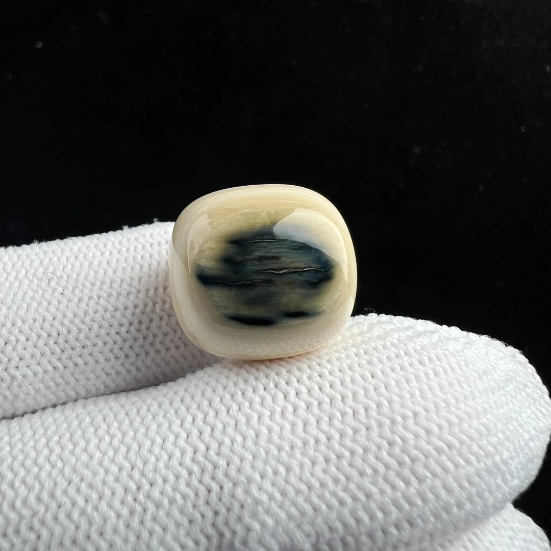 D5992天然猛犸牙 蓝眼睛桶珠14.6*15mm支持鉴定 假一罚四