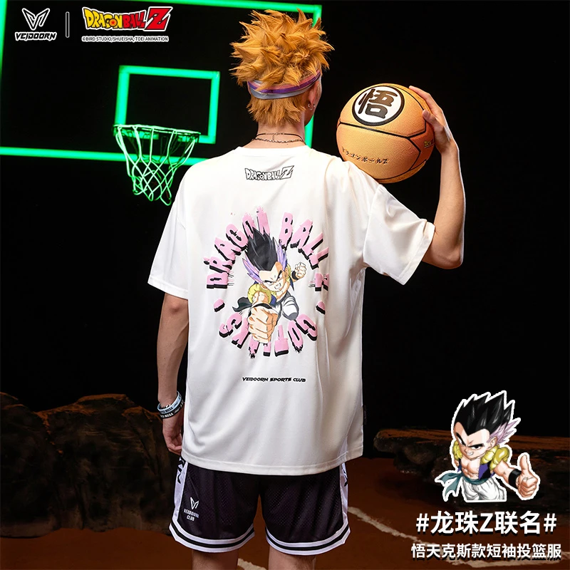 维动悟天克斯龙珠联名款短袖投篮服T恤美式篮球速干训练运动跑步