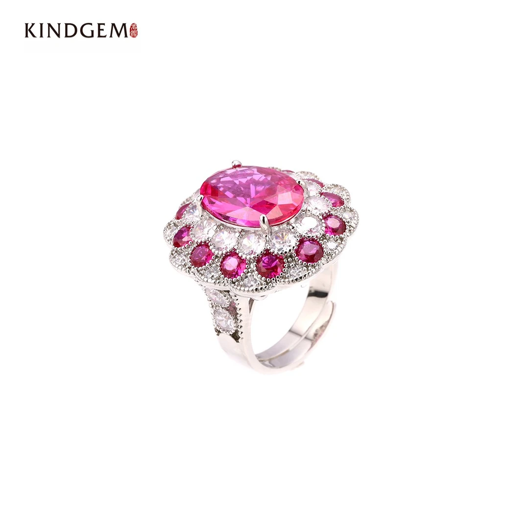 铜合金锆石戒指 经典百搭镶嵌时尚开口戒指 BJ77XOFC-23044