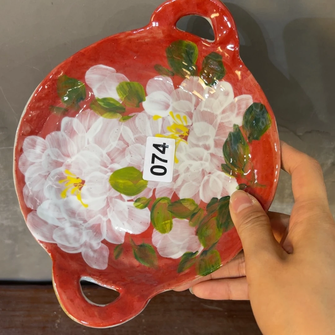 瓷片景德镇手工手绘有裂