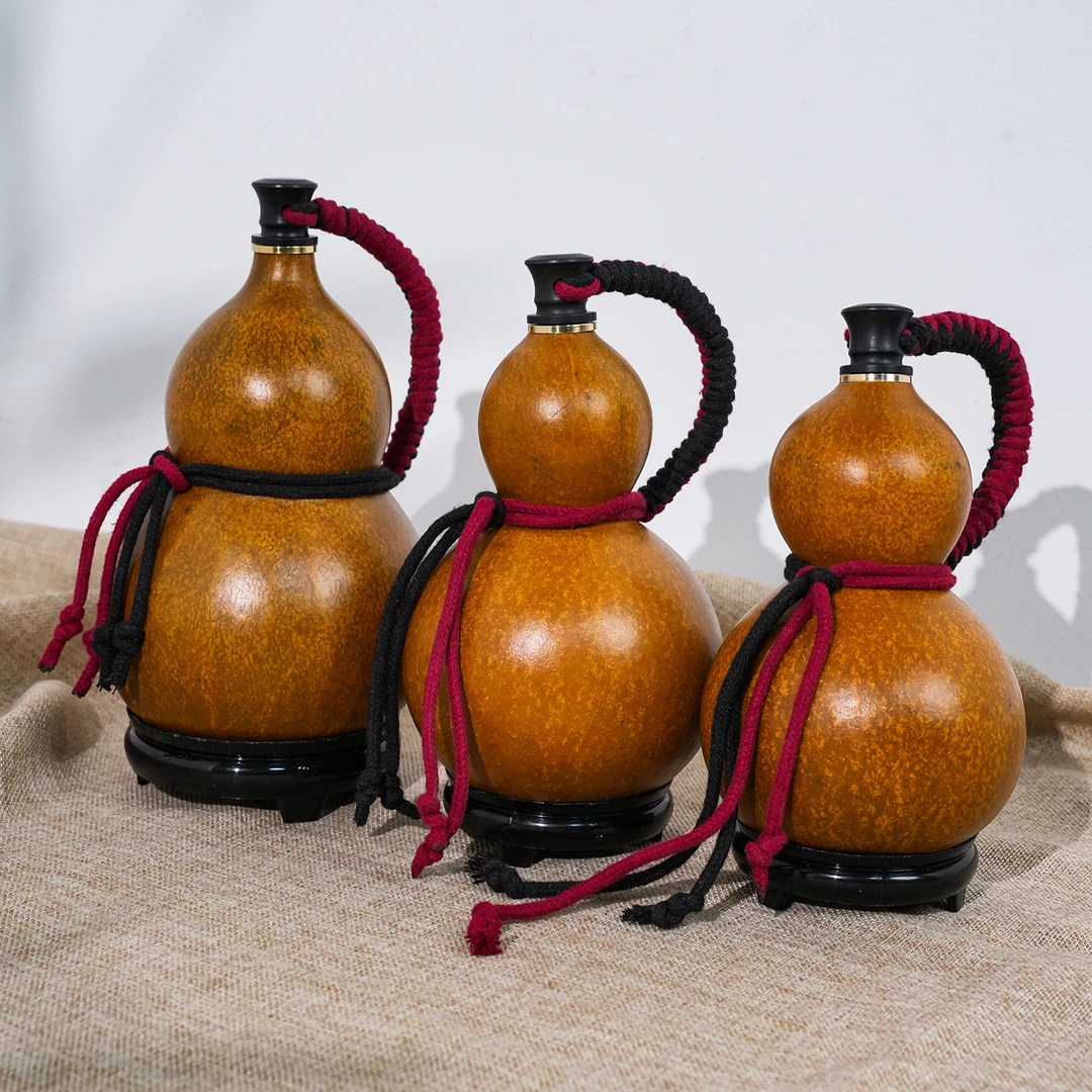 天然手工酒葫芦摆件棕色手工葫芦客厅茶室办公室摆件挂件