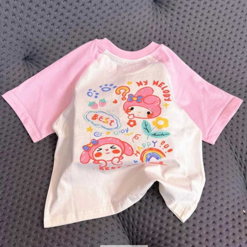 T13男童女童夏季A类棉新款潮童卡通中小大童短袖
