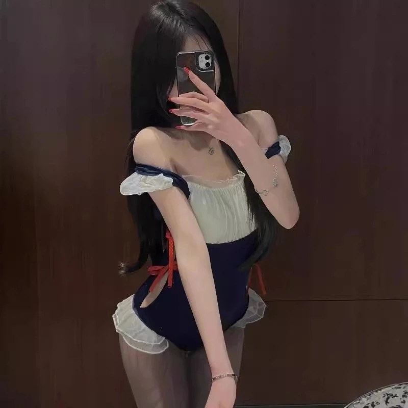 性感风不起球女网红白色露背性感气质短款成人睡裙连衣裙性感睡衣