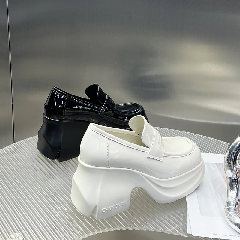 2025早春厚底单鞋乐福鞋小个子增高百搭圆头一脚蹬小众女SJ1803-3