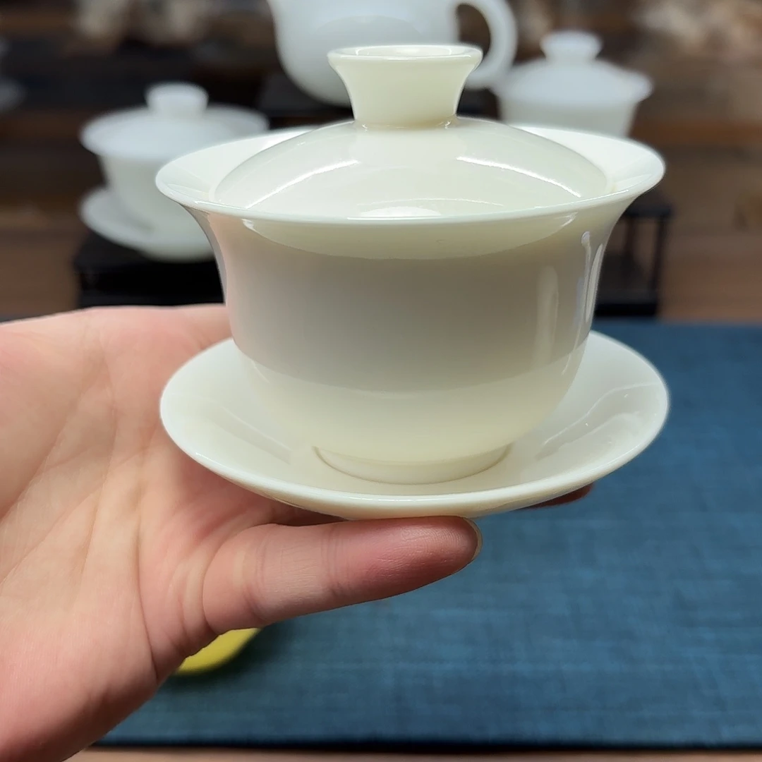 羊脂玉悬停玉瓷茶具