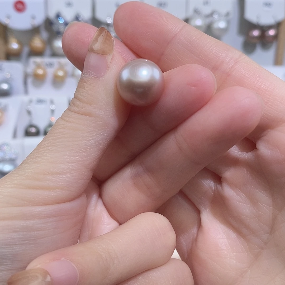 慧***慧银S925镶嵌淡水珍珠裸珠半孔w