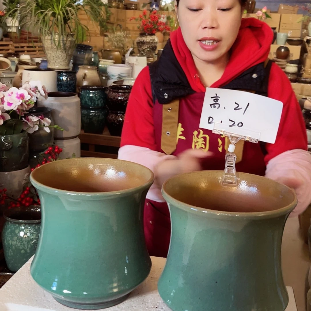 紫砂花盆高度21口径20