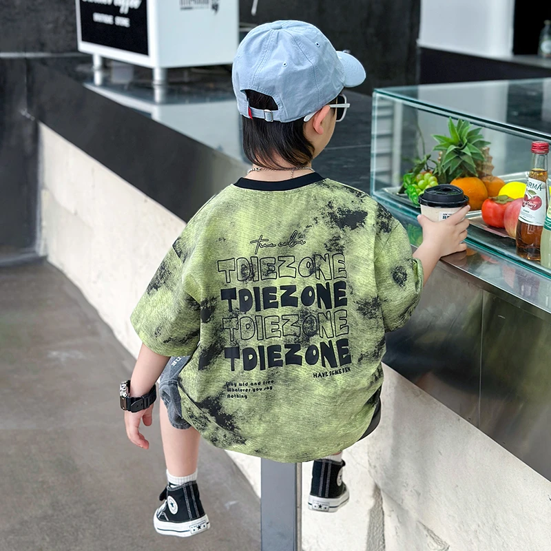 男童夏装短袖套装2025新款时髦儿童洋气运动服小男孩夏季休闲衣服