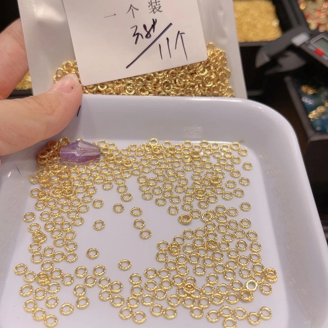 紫晶珠宝半成品银S925镀金镶嵌8