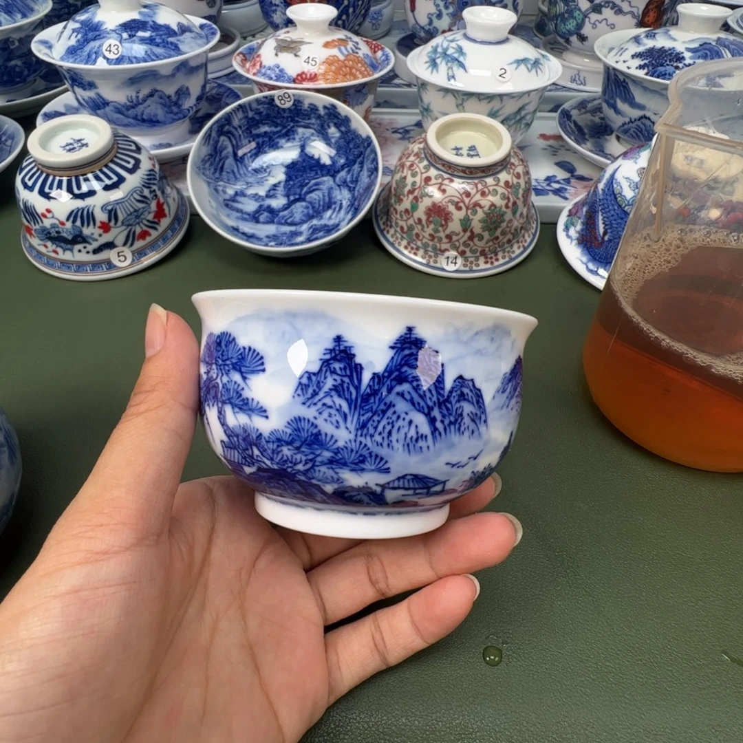 陶瓷景德镇纯手工纯手绘茶具木木41