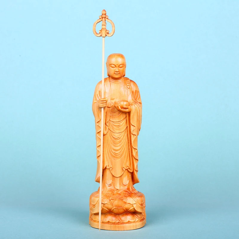 太行崖柏崖柏地藏王菩萨实木摆件工艺品家用供奉送礼禅意木雕